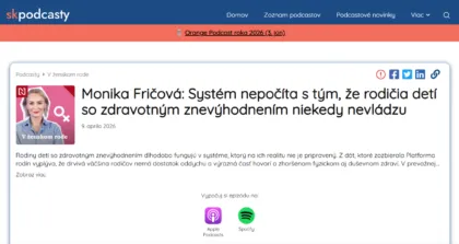 Monika Fričová: Systém nepočíta s tým, že rodičia detí so zdravotným znevýhodnením niekedy nevládzu